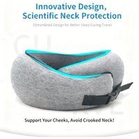 Memory foam U-shaped pillow, foldable neck pillow for travel, airplane trips, nap, cervical neck support pillow