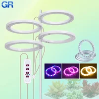 Oświetlenie pierścieniowe LED do uprawy roślin domowych Pełne spektrum światła do roślin z regulacją wysokości dla roślin domowych Lampa USB 5V do uprawy roślin