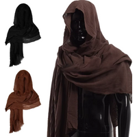 Men's Medieval Retro Hood Scarf, Pirate Wrap Cloak Renaissance Style for Halloween Masquerade Cosplay