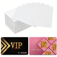 50Pcs Double-Sided Sublimation Metal White Business Cards Blank 0.22mm Thickness Aluminum Printable Name Card for Custom DIY