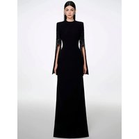 HIGH STREET Newest Fashion 2026 Designer Party Vestido Women's Diamonds Beaded Slit Sleeve Long Maxi Dress