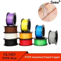 5 ~ 20 m UL1423 PTFE-Draht, versilbertes Einzelkernkabel (keine Schriftrolle), DIY-Elektronikkabel, Hochtemperatur-Mikrofeinkupferdrähte