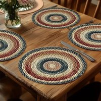 4pcs/set Retro Round Beige Placemat Bohemian Style Art Placemats Ceremonial Table Kitchen and Restaurant Decor Supplies Props