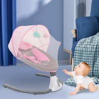Automatic Electric Baby Bouncer Swing Chair Cradle Rocker Seat Bouncy Rocking With Music And Toys for 0-12months 3-12KG Pink