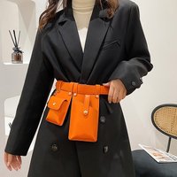2 in 1 Women's Belt Bag Designer Waist Bag quality Leather Flap Fanny Pack Purse Punk style Female Shoulder Crossbody Chest Bags