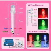 SAMIROB New 20/100/1000Pcs 4Pin 5mm RGB LED Diode F5 Round Common Cathode Anode Red Green Blue Light Emitting Diode