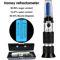 Honey Handheld Refractometer Brix 58-90% Sugar Content Beekeeping ATC Refraction Sweetness Concentration Meter With Box 50% Off