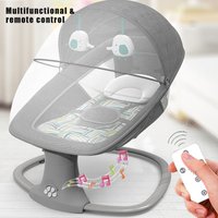 Multifunctional Baby Rocking Chair Vibrating Seat with Remote Control Bouncer with Mosquito Net Tummy Time Pillow for Infants