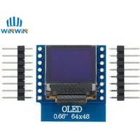 0.66 inch OLED LED LCD Dispaly Shield Compatible for WEMOS D1 MINI ESP32 64X48 0.66 inch Display 0.66" oled module IIC I2C