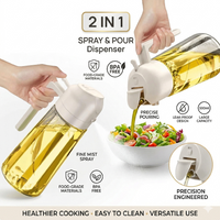 500ml Plastic Leakproof Clear Oil Sprayer Pourer 1/2pcs Bottle 2-in-1 Dual Function Dispenser BBQ Cooking Baking Kitchen Tool