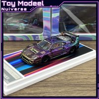 TopArt Ferrari LBWK F40 Iridescent Electroplated 1:64 Scale Luxury Diecast Alloy Simulation Car Model Collectible Perfect Gift