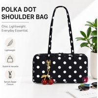 Nylon Bowler Bag, Top Handle Tote Bag with Key Leash, Casual Large Commuter Work Bag, Fashionable Shoulder Handbag with Pendant