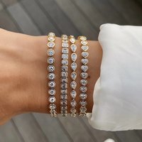 Various Shaped Geometric Bezel Cubic Zirconia 5A CZ Tennis Chain Bracelet Classic Fashion Women Jewelry