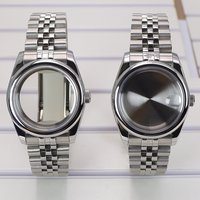 36mm/39mm Round Edge Watch Cases Sapphire Glass For Oyster NH35 NH36 NH38 4R36 Miyota 8215 8205 Movement 28.5mmDial 20mm Jubilee