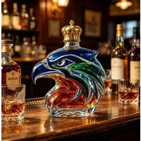 Creative 3D Eagle Crystal Glass Decanter, Lead-Free Whiskey Carafe for Bourbon Scotch Vodka, Luxury Barware Gift for Men