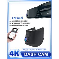 New Plug and Play 4K 2K WiFi Wireless Car HD DVR Dash Cam For Audi 2016-2025 A3 A4 A5 Q5 Q3 A6 A7 Q7 A1 Q2 TT RS S SQ5 S8 SQ8