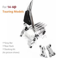 Rear Luggage Rack Passenger Backrest for Harley Davidson 2009 - 2025 Road King Street Glide Ultra Electra Touring CVO Sissy Bar