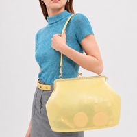 2026 New Transparent Jelly Bag Candy Color Clip Bag Stylish One Shoulder Handbag Beach Bag One Shoulder