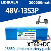2026 Brandneuer 48V 200000mAh 2000W 13S3P geeignet für 18650 Lithium-Ionen-Akkupack mit BMS 54,6V Ladegerät Elektroroller