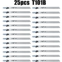 25Pcs T101B HCS 100mm Jigsaw Blade Clean for Wood Metal Plastic T-Shank Jig Saw Blades Reciprocating Saw Blades