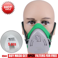 Half Face Professional Dust Mask Dust Proof Respirator Rubber Work Safety Mask For Builder Carpenter Daily Clean Haze Protection