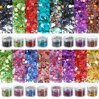 4Bottle/Set Holographic Hexagon Chunky Glitter Epoxy Resin Filler Flakes Laser Sequins for DIY Epoxy Resin Nail Art Fillings