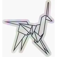 Blade Runner Origami Unicorn Holographic Sticker for Laptop Decor Bedroom Car Cute Cartoon Art Fashionable Public Suitcase