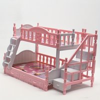 Delightful European Bunk Bed & Double Princess Bed for Girls - Play House Accessories Included - Miniature Model Home