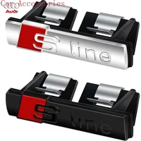 S Line Logo Sticker Metal Alloy Car Badge SLine Emblem Racing Caps For Audi A4 B5 B6 B7 B8 B9 A1 A3 8V 8P 8L A6 C5 A5 A7 A8 Q3