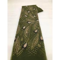 2026 High Quality Velvet French Tulle Net Sequins Fabrics Luxury Beaded Lace Fabric African Lace For Wedding Dress Women