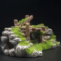 Creative Moss Rockery Shape Fish Tank Ornaments Decoration Landscaping Resin Rockery Aquarium Resin Rockery Home Craft Ornaments