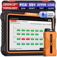 KINGBOLEN K10 Ultra 10" Allsystem-Autodiagnosegerät J2534 Programmierfunktion + 41+ Service + Online-ECU-Codierung + bidirektionale Steuerung + Topologiekarte + Leitfunktion für VAG CANFD DOIP FCA,