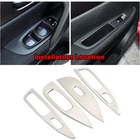 For Nissan Qashqai J11 2014 2020 Inner Door Armrest Window Lift Switch Button Panel Cover Trim Stainless Steel Decorate Sticker