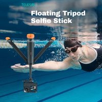 TELESIN Floating Tripod Selfie Stick for GoPro Hero DJI OSMO nano Action 6 5 Pro 4 3/Insta360 X5/X4AIR/X4/X3 ACE PRO2/GOS/3