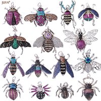 JUYA Multiple Style Copper Zircon Insect Charm Creative Spider Bee Pendant For DIY Fashion Jewelry Earrings Supplies Accessories