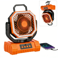 Rechargeable Camping Fan with 20000mAh Battery 4 Speeds LED Light And Hook - Outdoor Fan for Party Power Outage And Fishing