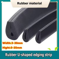 1/5Meter EPDM Sealling Strip Foamed Rubber Black Rubber Edge Strip U Section Anti Oil Seal Edge Shield
