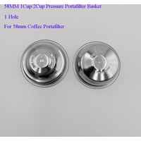 Double-Wall Pressurized Filter Basket, 304 Stainless Steel Basket, for 58mm Espresso Machine Portafilters