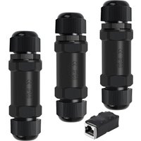 Waterproof RJ45 Coupler , Outdoor IP68 Shielded Gigabit Ethernet PoE Female to Female for Cat7/Cat6/Cat5E/Cat5 Network LAN