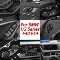 Car Door Trim Air Vent Decorations Window Regulator Panel For BMW 1/2 Series F40 F44 2020-2024 Carbon Fiber Interior Sticker
