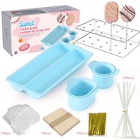 Creative Double Row Tray Cake Pop Mold Set Reusable Non-Stick Lollipop Mold with Acrylic Stand DIY Baking Tools Home Baking