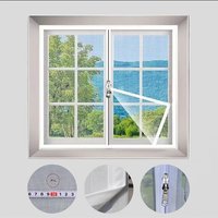 Summer self-adhesive mosquito nets, curtains and window treatments, mosquiteras para ventana,Zipper design moustiquaire (white)