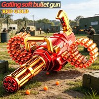 Rotating Chain Gatling Soft Bullet Toy Gun Electric Full Automatic Continuous Fire for Outdoor Shooting Game Christmas Gift