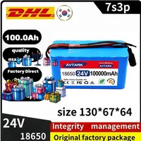 NEW 24V 100Ah 7S3P 18650 Lithium Battery High Capacity 24V 100000mAh Rechargeable Battery Pack with 2A Charger for Electronics