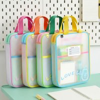 3-Layer Large Opening Storage Handbag | Colorful Portable Tutoring Bag, Stationery Organizer, EVA Material, Contemporary Style.