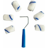 8Pcs 2Inch Smooth Finish Paint Roller Tray Lint-Free Mini Paint Roller Painting Walls High-Density Fabric Paint Rollers Set