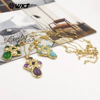 WT-JN297 Fashion Elegant Popular Turquoise Pearl Shell Necklace With 18k Gold Plated For Girls Dress-up
