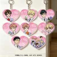 Ouran High School Host Club Haruhi Fujioka Sakura Pale Tone Series heart shape Acrylic Pendant Keychains bag decorations