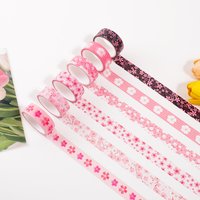 Beautiful cherry blossom pattern pink washi tape, spring flower tape, scrapbook journaling and artwork decoration, DIY gifts