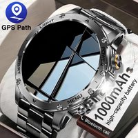2026 New GPS Outdoor 1000mAh Smart Watch Men AMOLED Screen NFC Flashlight Heart rate Waterproof Bluetooth Call Sports SmartWatch